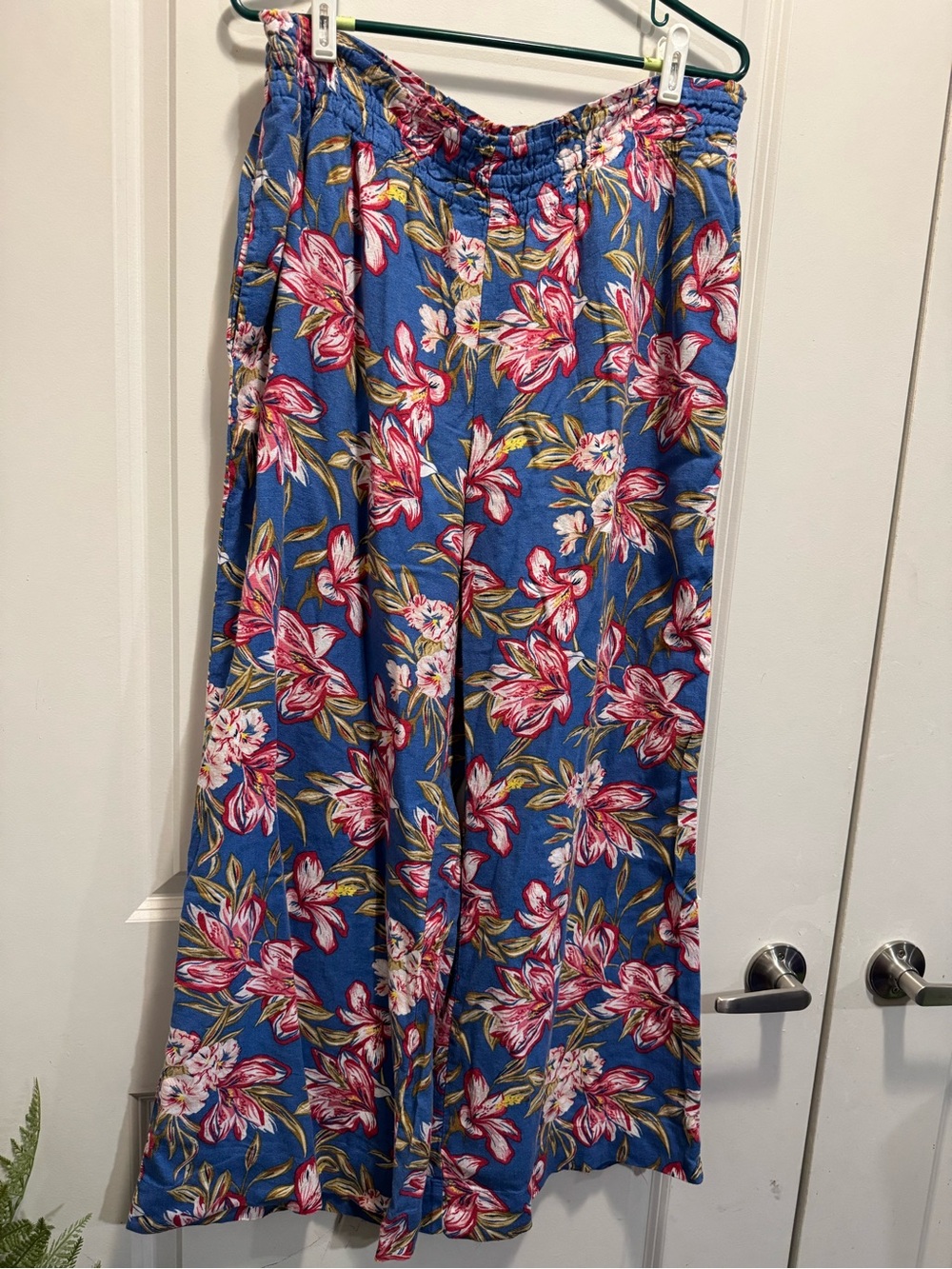 & Other Stories Blue Floral Wide-Leg Pants